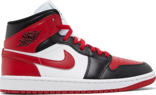 Nike Women's Air Jordan 1 Mid Shoe, Black/Red, 9.5