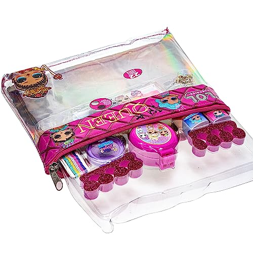 Townley Girl L.O.L. Surprise! Fashion Purse Makeup Set with Non-Toxic Nail Polish, Eyeshadow, Hair Accessories and More, Rainbow Chain for Girls Ages 3 and Up