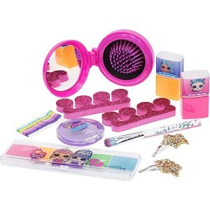 Townley Girl L.O.L. Surprise! Fashion Purse Makeup Set with Non-Toxic Nail Polish, Eyeshadow, Hair Accessories and More, Rainbow Chain for Girls Ages 3 and Up