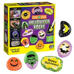 creativity for kids hide and seek halloween rock painting kit - halloween crafts for kids ages 6-8 for kids, kids crafts