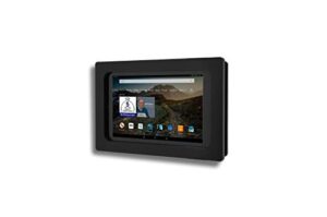 tabcare security anti-theft acrylic vesa enclosure for amazon fire 7 2022 with free wall mount kit (black, fire 7 2022)