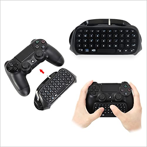 ChatPad Keyboard for Sony PS4 PS4 Pro PS4 Slim Controllers Black by GRABOTE