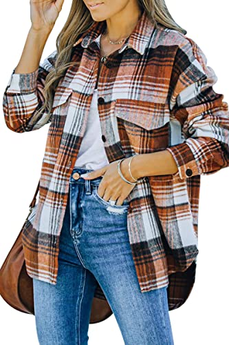 AUTOMET Womens Fall Outfits Halloween Shacket Shirts Flannel Jacket 2023 Girls Trendy