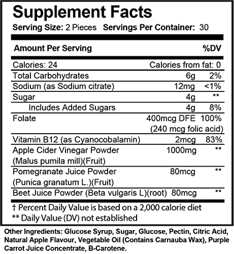 Zonata F1 Keto ACV Gummies, F1 Keto Apple Cider Vinegar, 60 Count, 1 Month Supply