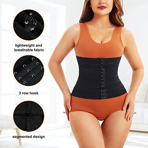 Likeonce Segmented Waist Trainer for Women Waist Cincher Shapewear Tummy Control Girdle Corset Shapewear Body Shaper Black