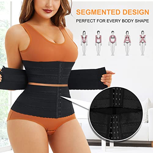 Likeonce Segmented Waist Trainer for Women Waist Cincher Shapewear Tummy Control Girdle Corset Shapewear Body Shaper Black