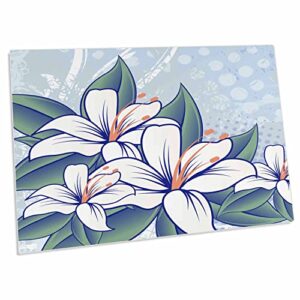 3drose pretty white lilies on a light blue grunge background - desk pad place mats (dpd-235724-1)
