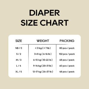 ECO BOOM Diapers, Baby Bamboo Viscose Diapers, Eco-Friendly Natural Soft Disposable Nappies for Infant, Size 5 Suitable for 26 to 37lb (X-Large - 48 Count)