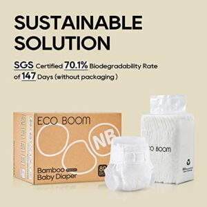 ECO BOOM Diapers, Baby Bamboo Viscose Diapers, Eco-Friendly Natural Soft Disposable Nappies for Infant, Size 5 Suitable for 26 to 37lb (X-Large - 48 Count)