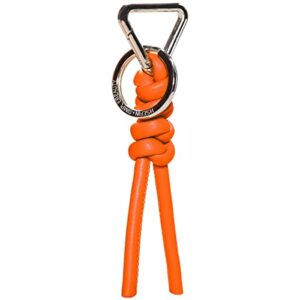 hsefin leather key chain car universal unisex key chain with removable triangle open key ring (orange)