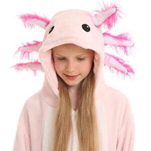 DELEY Unisex Adult Axolotl Onesie Pajamas, Flannel Animal One Piece Costume Sleepwear Halloween Cosplay Homewear