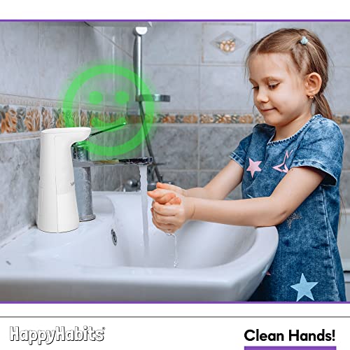 20 Second Countdown Timer Foam Soap Dispenser for Kids, Parents and Everyone. Develop Healthy Habits for Hand Washing. Use Favorite Foam Soap, Foaming soap - HappyHabits™, White