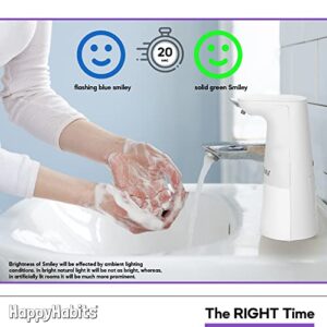 20 Second Countdown Timer Foam Soap Dispenser for Kids, Parents and Everyone. Develop Healthy Habits for Hand Washing. Use Favorite Foam Soap, Foaming soap - HappyHabits™, White