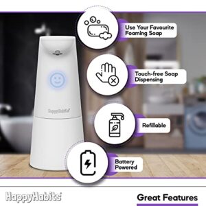 20 Second Countdown Timer Foam Soap Dispenser for Kids, Parents and Everyone. Develop Healthy Habits for Hand Washing. Use Favorite Foam Soap, Foaming soap - HappyHabits™, White