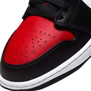 Nike Jordan Mens Air Jordan 1 Mid 554724 079 Bred Toe - Size 8, White/Black-red