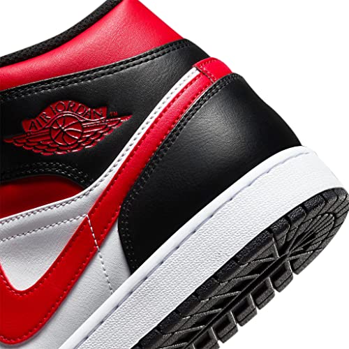 Nike Jordan Mens Air Jordan 1 Mid 554724 079 Bred Toe - Size 8, White/Black-red