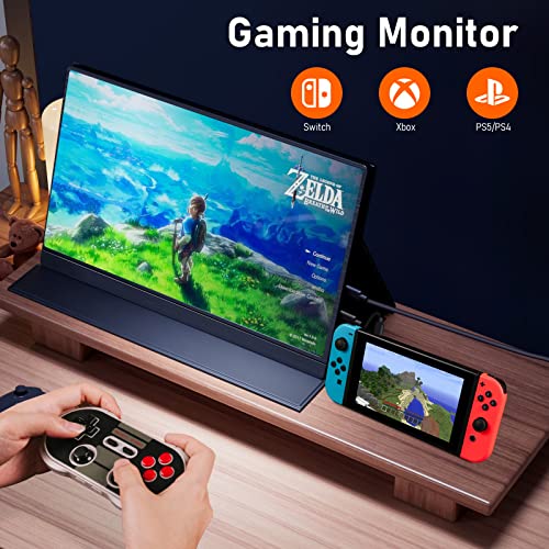 Feiasia 2.5K Portable Monitor 17.3 Inch 2560x1440 100% Adobe sRGB IPS HDR USB-C Second Laptop Monitor HDMI Computer Display Gaming Monitor Travel Monitor for Laptop PC Mac Phone PS4 Xbox Switch