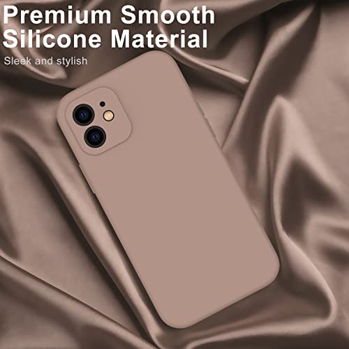 DEENAKIN iPhone 12 Case with Screen Protector,Enhance Camera Protection,Soft Flexible Silicone Gel Rubber Bumper Cover,Slim Fit Shockproof Protective Phone Case for iPhone 12 6.1" Light Brown