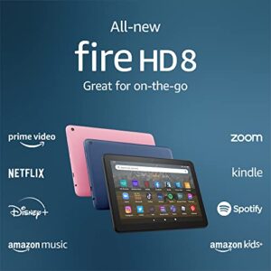 Amazon Fire HD 8 tablet, 8” HD Display, 32 GB, 30% faster processor, designed for portable entertainment, (2022 release), Black, without lockscreen ads