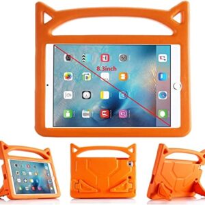 iPad Mini 6 Case for Kids : Safe Shockproof Protection for 8.3 inch Kid Proof + Ultra Lightweight + Comfort Grip Carrying Handle +Folding Stand-Orange