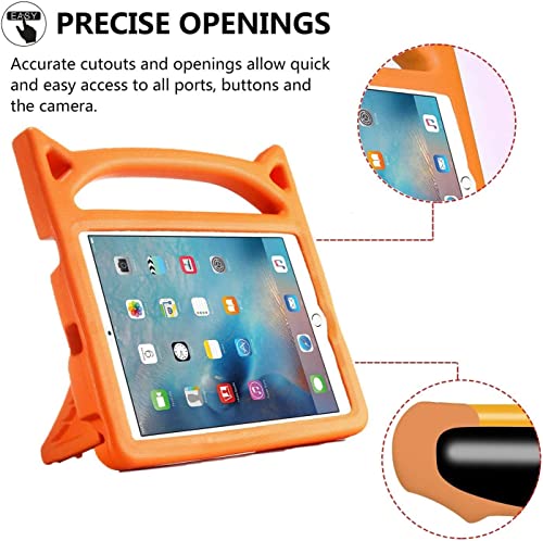 iPad Mini 6 Case for Kids : Safe Shockproof Protection for 8.3 inch Kid Proof + Ultra Lightweight + Comfort Grip Carrying Handle +Folding Stand-Orange