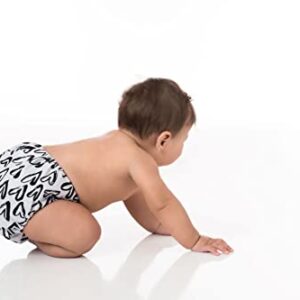 Elle Belle Baby 3 Stain Resistant - Charcoal Bamboo Lined All in one Diapers & 6 Charcoal Bamboo Inserts (Black & White)