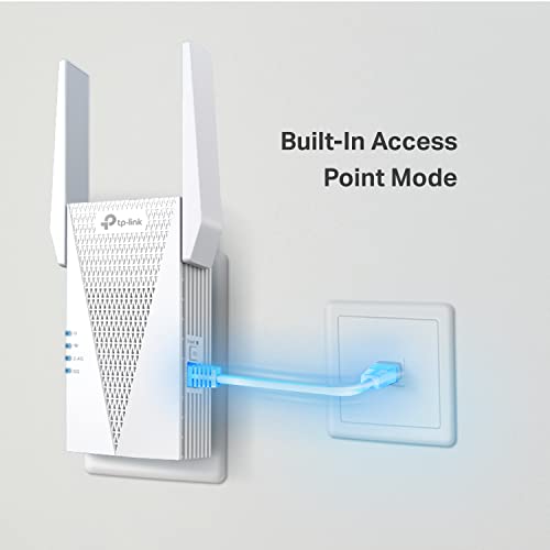 TP-Link AX3000 WiFi 6 Range Extender, PCMag Editor's Choice, Dual Band WiFi Repeater Signal Booster with Gigabit Ethernet Port, Access Point, APP Setup, OneMesh Compatible