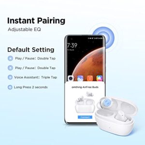 1MORE Omthing AirFree Buds, Wireless Earbuds Bluetooth 5.3 Headphones, 44 Hours Playtime, 8mm Dynamic Driver, Adjustable EQ Modes, Smart Noise Cancellation, White