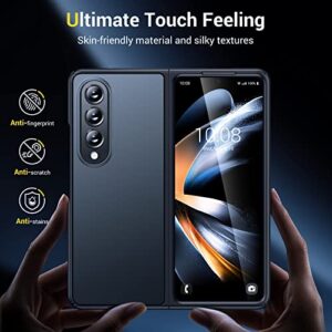 Humixx Translucent Matte for Samsung Galaxy Z Fold 4 Case, [Mil-Grade Protection] [Anti-Fingerprint] Silky Touch Hard PC Back & Non-Slip Soft TPU Edge, Airbag Shockproof for Z Fold 4, Black