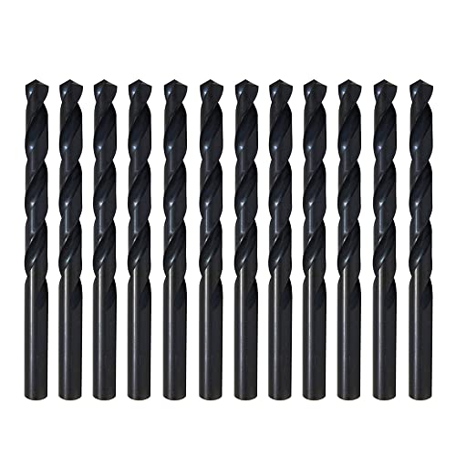 VALYRIANTOOL 12PCS 3/32 Inch HSS Twist Drill Bits | M2 Black Oxide Drill Bits Set | Fully Ground Jobber Length Drill Bits for Drilling on Mild Steel, Copper, Aluminum, Zinc Alloy