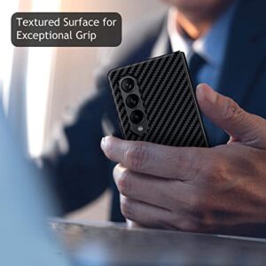 kaisenkec Slim & Thin Case Compatible with Samsung Galaxy Z Fold 4, 100% Carbon Fiber Cover for Z Fold 4 7.6" 5G, Matte Black