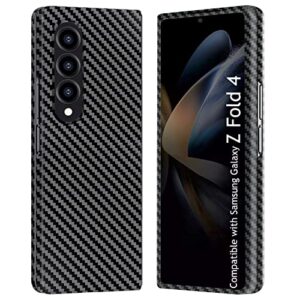 kaisenkec slim & thin case compatible with samsung galaxy z fold 4, 100% carbon fiber cover for z fold 4 7.6" 5g, matte black