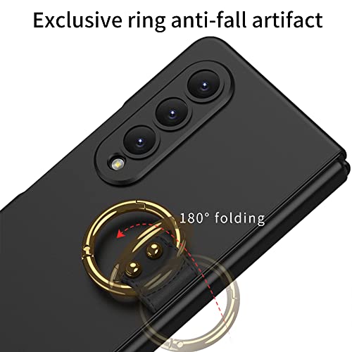 Case for Galaxy Z Fold 4 Phone Case, Fold 4 Case with Ring, Ultra-Thin Folding Screen Samsung Fold 4 Case Protective Cover with Ring, Shockproof Protector for Samsung Galaxy Z Fold 4 5G Grey