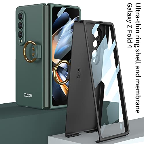 Case for Galaxy Z Fold 4 Phone Case, Fold 4 Case with Ring, Ultra-Thin Folding Screen Samsung Fold 4 Case Protective Cover with Ring, Shockproof Protector for Samsung Galaxy Z Fold 4 5G Grey