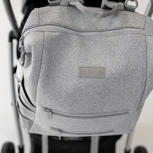 Lightweight Diaper Bag Backpack, Water-resistant Neoprene Travel Baby Bag With Changing Pad, Stroller Straps, Wet Bag and Pouch, Gray