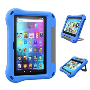 fire hd 8 tablet case, kindle fire 8 case, amazon fire tablet 8 case(fit for 2022 12th & 2020 10th generation)-auorld light-weight kids-proof case for amazon fire hd 8&8 plus tablet-blue
