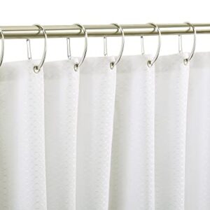 Nickel Shower Curtain Rings, Rustproof Shower Curtain Hooks for Bathroom, ZESLMG Decorative Shower Hooks Rings for Shower Curtain Rod Hangers, Set of 12 D-Shaped Design