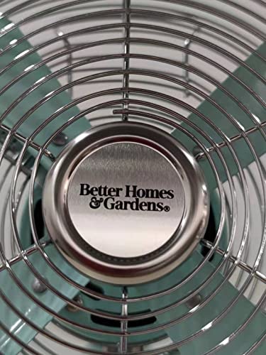 Better Homes & Gardens Retro Table Fan, 3-Speed Metal Tilted-Head Oscillation, 8-Inches (mint)