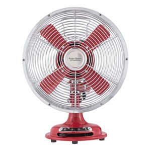 better homes & gardens retro table fan, 3-speed metal tilted-head oscillation, 8-inches (red)