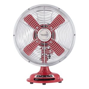 Better Homes & Gardens Retro Table Fan, 3-Speed Metal Tilted-Head Oscillation, 8-Inches (red)