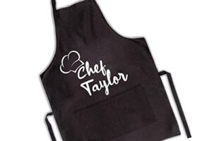 chef apron with custom name, personalized gifts for men, gifts for women, aprons for women with pockets, valentines day gifts, father's day gifts, christmas gifts, anniversary, mother's day gifts