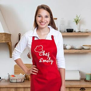 Chef Apron with Custom Name, Personalized Gifts for Men, Gifts for Women, Aprons for Women with Pockets, Valentines Day Gifts, Father's Day Gifts, Christmas Gifts, Anniversary, Mother's Day Gifts