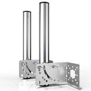 ueevii universal wireless bridge bracket mount/360°adjustment wall-mounted/3.8cm diam,2.5mm thick stainless steel mount,sturdy and durable/wildly used on outdoor ap,point to point wifi bridge/2-pack