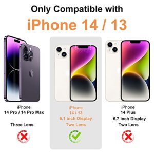 Wuwedo for iPhone 14, iPhone 13 Clear Wallet Case, Anti-Yellowing Slim Fit Thin TPU Bumper + PC Back Case with 2 Cards Holder