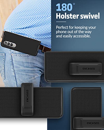 Encased DuraClip for Galaxy Z Fold 4 Belt Clip Case, Slim Front + Back Phone Case with Holster (2022 Samsung Z-Fold 4)