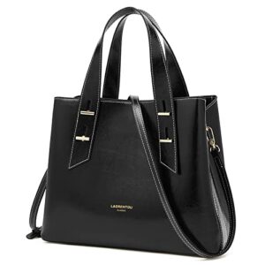 laorentou cow leather purse and handbag for women crossbody tote bag, ladies satchel shoulder bag with handle purses