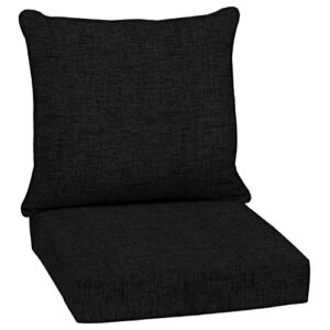 arden selections outdoor deep seating cushion set 24 x 24, black leala