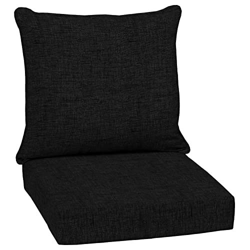 Arden Selections Outdoor Deep Seating Cushion Set 24 x 24, Black Leala