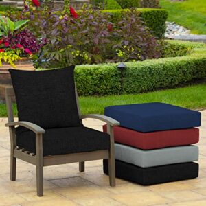 Arden Selections Outdoor Deep Seating Cushion Set 24 x 24, Black Leala