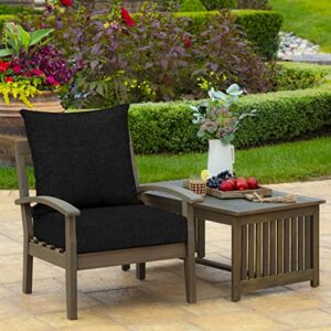 Arden Selections Outdoor Deep Seating Cushion Set 24 x 24, Black Leala